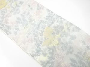 アンティーク　寺院風景模様織り出し袋帯（材料）